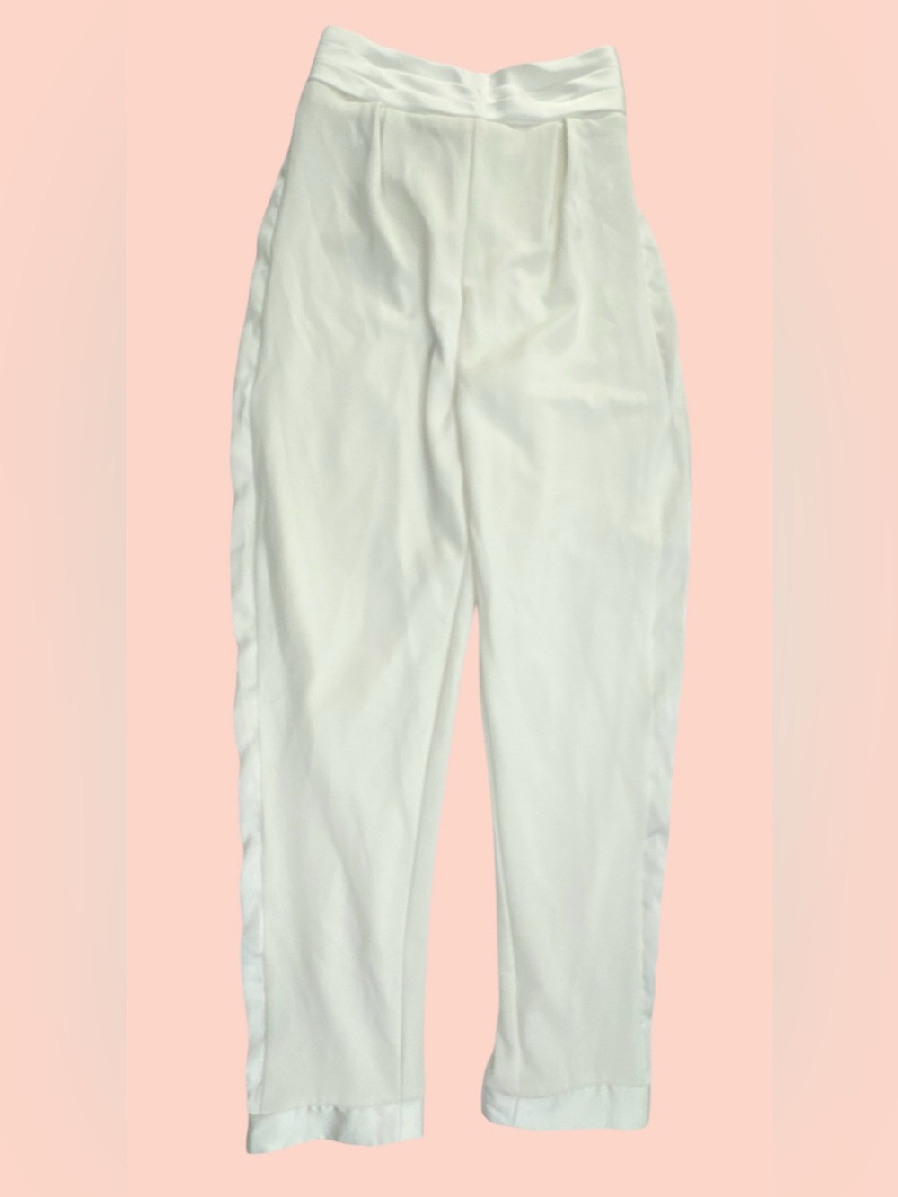 Sophisticated Azazie Dress Pants White trousers Cropped 25” Inseam High Waist